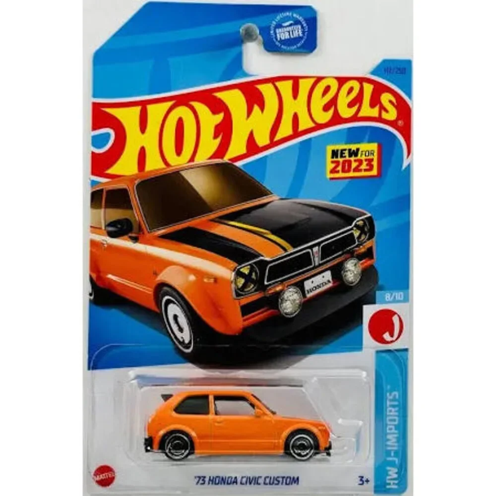 2023 Hot Wheels '73 Honda Civic (Orange) HW J-Imports 8/10, 117/250 New for 2023